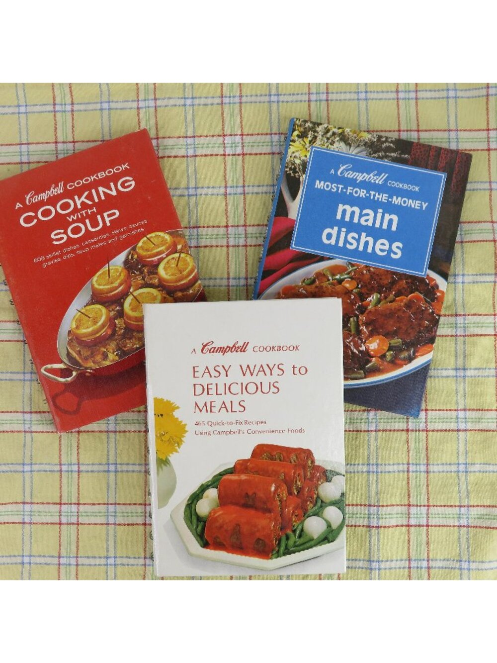 Lot of 3 Campbell Cookbooks Soup Main Dishes Quick Meals Spiral Bound Cook Book